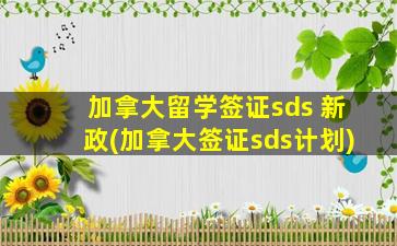 加拿大留学签证sds 新政(加拿大签证sds计划)